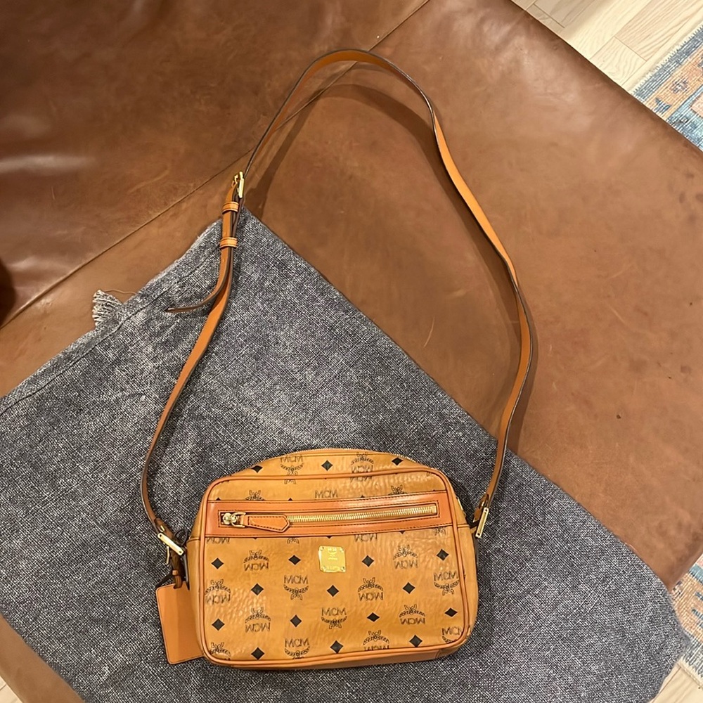 MCM crossbody leather logo bag